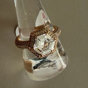 Bomb Party “Sparkling Perfection” Ring | Size 10 | Diamond CZ | Gold Plated